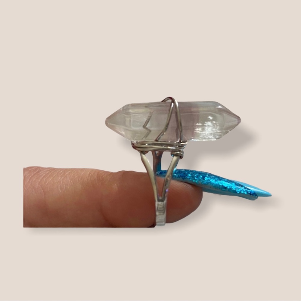 Natural Fluorite Crystal Ring - Picture 3 of 4